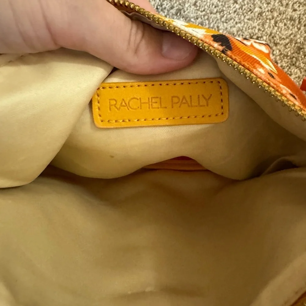 Rachel Pally Fold Over Clutch Purse Yellow and Orange Floral Reversible